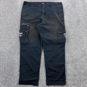 Grimfrost Tactical Cargo Pants Mens XL 40x30 Black Viking Rune Skull Patch